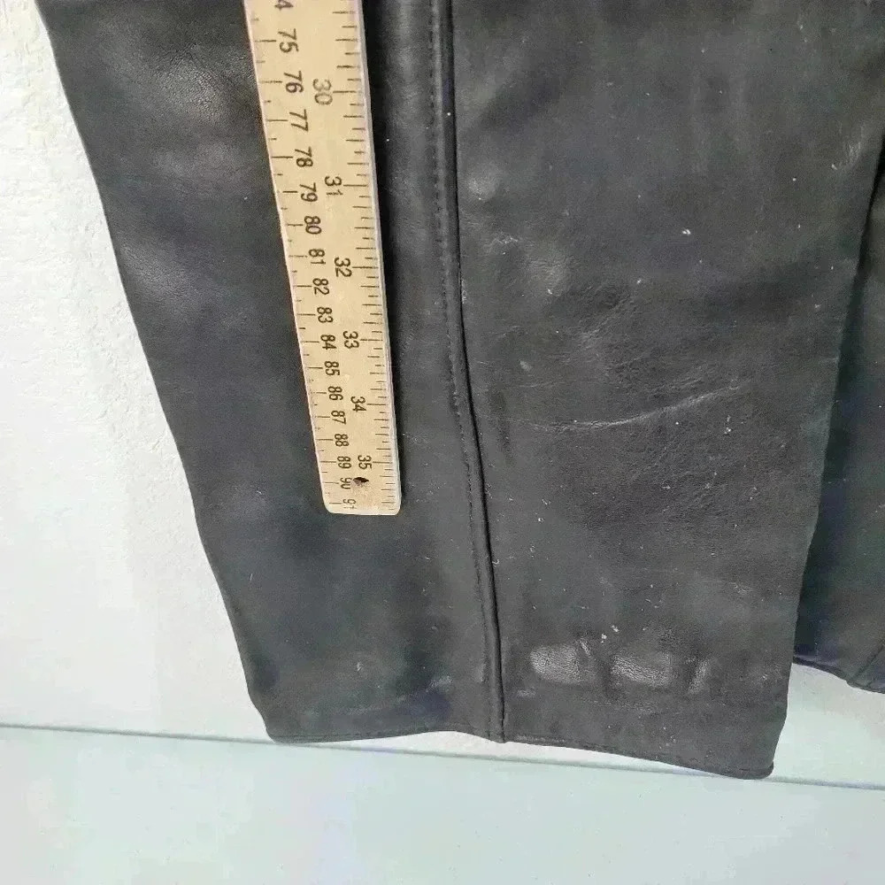 Motorcycle Chaps California Creations Black Leather Biker Sz Med Made In USA - Picture 8 of 8